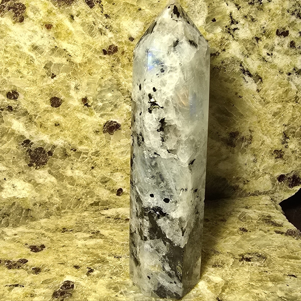 Polished Rainbow Moonstone Crystal Stone Tower